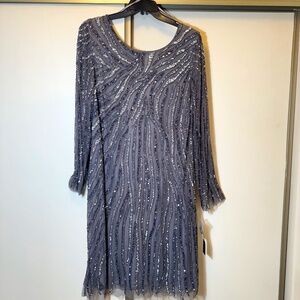 Aidan Mattox Grey Embellished Knee-Length Party Dress Size: 22W/Style:054443851